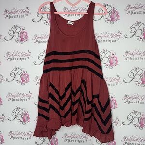 Free people intimately dress polka dot burnt orange black lace dotted mini cute